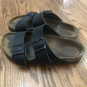 Black Birkenstock Arizona 2 strap sandals